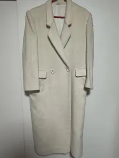 COMMO-DORE'S アイボリー ダブルブレスト ロングコート