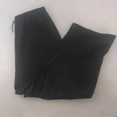 ブラック ワイドパンツ ドローストリング付き
