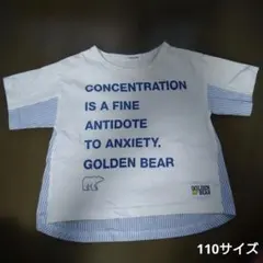GOLDEN BEAR ロゴプリント Tシャツ ストライプ切替　110のサムネイル