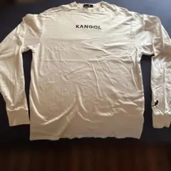 KANGOL 長袖Tシャツ ホワイト ロゴ刺繍