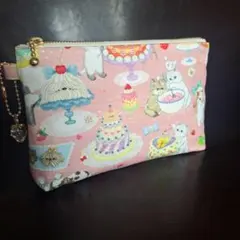 22fabric/クックキャッツ限定オフホワイト/ダーツポーチ/yukiemon