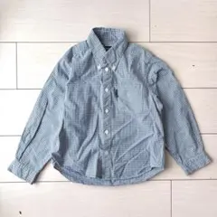 コムサイズムチェック柄ボタンダウンシャツ 120cm