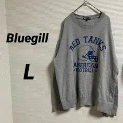 トップス 長袖トレーナー グレー ビッグロゴ スウェット L アメフト プリント