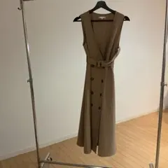 ノースリーブベージュワンピース Lサイズ