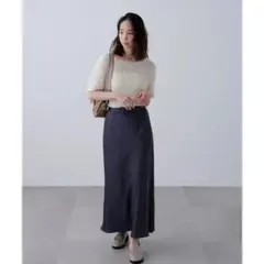 グリーンレーベルリラクシング ワッシャーサテンスカートのサムネイル