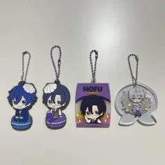 カラフルピーチ　アクリル ラバー キーホルダー 4点セット　mofu hiro