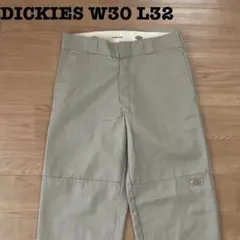 ディッキーズ ダブルニー ワークパンツ W30L32 ライトグレー チノ 古着