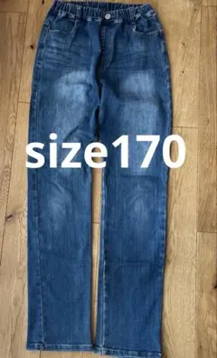 デニム風パンツ 165~175cm ゴムウエストのサムネイル