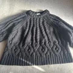 ZARA 黒 ケーブルニット セーター 長袖