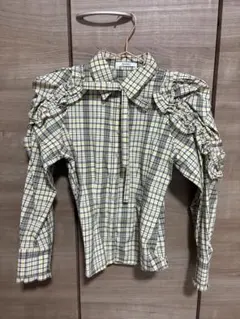 SNIDEL チェック柄フリルシャツ ONE SIZE