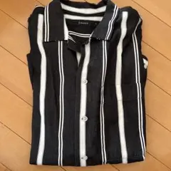 RAGEBLUE 黒と白のストライプシャツ S