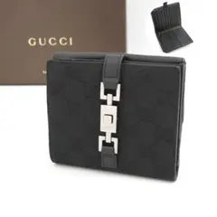 極美品 グッチ コンパクトウォレット ジャッキー GG柄 インディゴ ✨️極美品 ✨️グッチ コンパクトウォレット ジャッキー GG柄