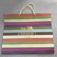 COACH ストライプ ショップ袋 大