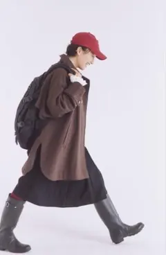 StudioCLIP高山都さんコラボ　ブラウンチェック柄コート