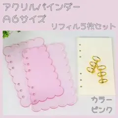 アクリル バインダー A6 貯金 韓国 セービング 家計管理 リフィル ピンク