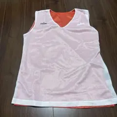 メッシュバスケットボールシャツ オレンジとホワイト　リバーシブル