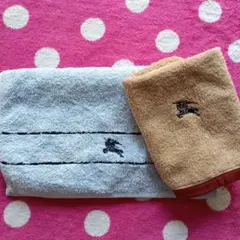 バーバリー　フェイスタオルとハンドタオル　2枚セット