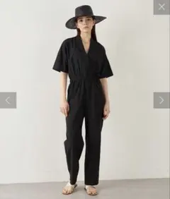 【超美品】S 高山直子さんコラボ/ハーフスリーブオールインワン/EiiS 高山直子さんコラボ/ハーフスリーブオールインワン/EiiS XSサイズ