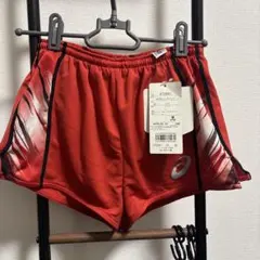 アシックス WSランニングパンツ Mサイズ レッド　陸上パンツ