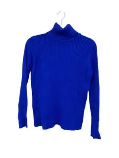 COQULE コクレ　リブ編み タートルネック セーター 青