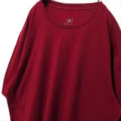 ジョージ 無地 Tシャツ えんじ色 ワインレッド 赤 L 古着
