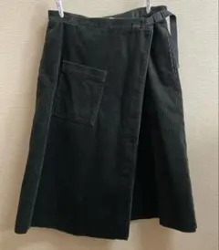 【JW ANDERSON】 黒コーデュロイ ラップスカート