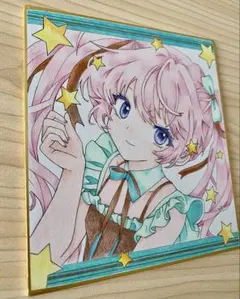 手描きイラスト　アナログ　色紙