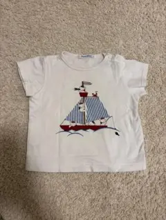 familiar 船と動物プリント Tシャツ 90 ファミリア