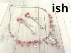【A067】ishAAAインカローズ・ピンクジェイドファセットネックレス＆ピアス