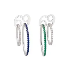 【美品】JIWINAIA シルバーダブルフープピアス