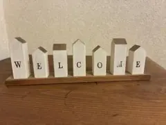 【ミンネ】木製 WELCOME オブジェ インテリア 置物