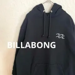 BILLABONG パーカー スウェット 袖ロゴ 背面プリント Mサイズ 黒