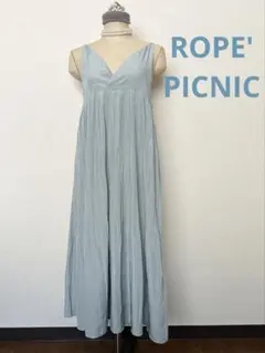 ROPE' PICNIC カシュクールキャミワンピース ライトブルー プリーツ