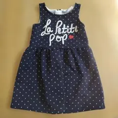 H&M ネイビー ドット柄 ワンピース 2歳用