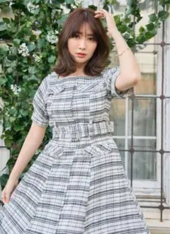 Herlipto Portofino Belted Check Dress S - メルカリ
