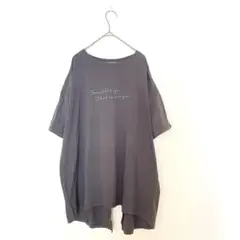 ディスコート 半袖 カットソー Tシャツ スリット 丈長め カジュアル グレー系