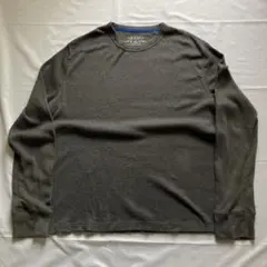 00s ワッフル カットソー 長袖 グレー グランジ 古着 2XL