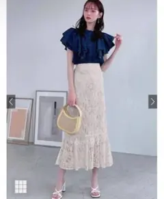 【GRL】 ハイウエストレースマーメイドスカート pm025