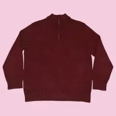 美品 00s エディーバウアー ハーフジップニット ハイネック モックネック