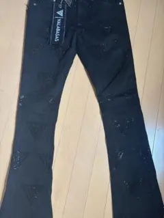 VALABASAS ブラック ラインストーン デニム パンツ