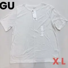 【未使用】GU ソフトシアー クルーネックT ナチュラル XL