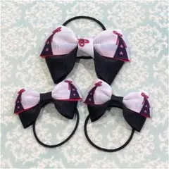 リボンヘアゴム 3つセット ヘアゴム 和柄リボン