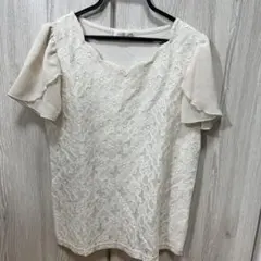 TRUDEA レース 半袖 ブラウス ホワイトのサムネイル