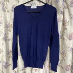 KBF Vネック長袖ニット ネイビー M相当