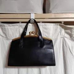 本革ヴィンテージ風 がま口クラッチバッグ ショルダーバッグ 2WAY 