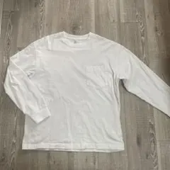 【美品】GU ジーユー　ホワイト ヘビーウェイトクルーネックT(長袖)