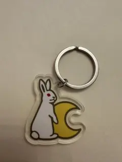 アクリルキーホルダー うさぎ 月