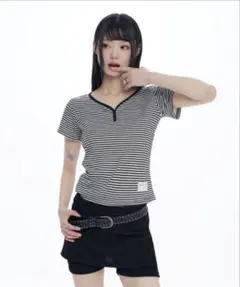 SEW-B Peach neck ホワイト　Tシャツ musinsa