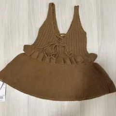 【新品タグ付き】定価8,000円ブラウンニットキャミソール ビスチェbeams