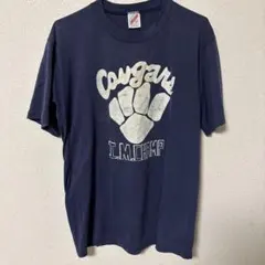 古着 クーガー ロゴ Tシャツ ネイビー